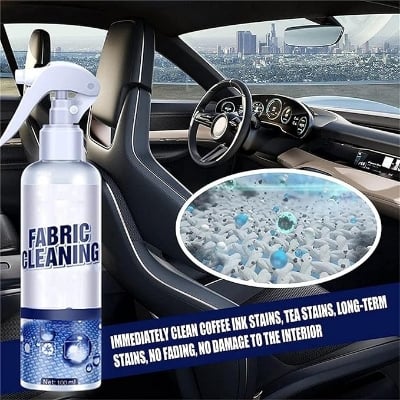 Picture of 5 Seconds Car Stain Remover Car Seat Upholstery Strong Stain Remover Interior Fabric Leather Cleaning Multifunctional Car Foam Cleaner for Car-White