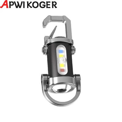 Picture of Portable Rechargeable Bright Keychain Flashlight, Mini USB LED Keychain Work Light Flashlights, Lighting Modes, for Camping, Searching and Hiking-Multicolor