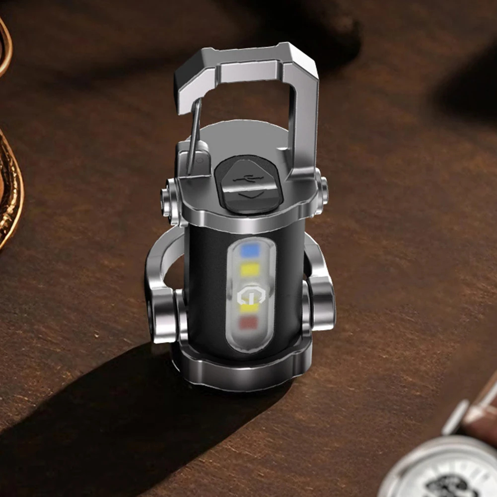 Picture of Portable Rechargeable Bright Keychain Flashlight, Mini USB LED Keychain Work Light Flashlights, Lighting Modes, for Camping, Searching and Hiking-Multicolor