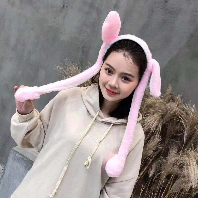 Picture of Cute Glow Rabbit Ear Hat Headband Sweet Can Moving Bunny Ears Plush Hair Hoop Party Photo Props Headwear Gift YUEYING-Multicolor