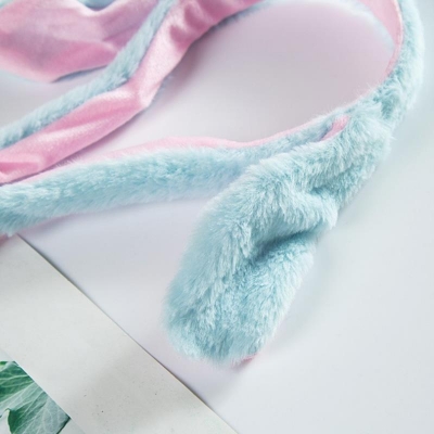 Picture of Cute Glow Rabbit Ear Hat Headband Sweet Can Moving Bunny Ears Plush Hair Hoop Party Photo Props Headwear Gift YUEYING-Multicolor