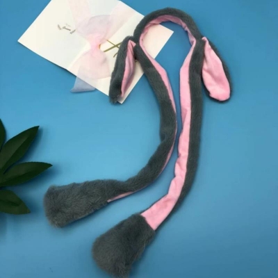 Picture of Cute Glow Rabbit Ear Hat Headband Sweet Can Moving Bunny Ears Plush Hair Hoop Party Photo Props Headwear Gift YUEYING-Multicolor