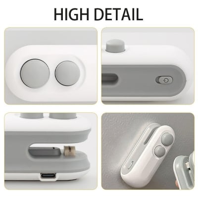Picture of 2 IN1 Mini Sealing Machine USB Rechargable Heat Sealer Storage Bag Plastic Package Food Sealer Clip Bag Handheld Food Heat Sealer-Multicolor