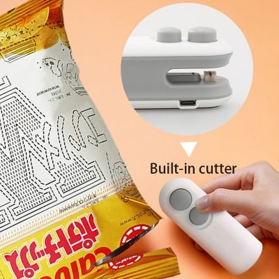 Picture of 2 IN1 Mini Sealing Machine USB Rechargable Heat Sealer Storage Bag Plastic Package Food Sealer Clip Bag Handheld Food Heat Sealer-Multicolor