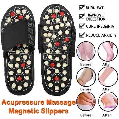 Picture of ফুট ম্যাসেজ স্যান্ডেল - Foot Massage Slippers Sandal Rotating Acupuncture Points For Women Men-Multicolor