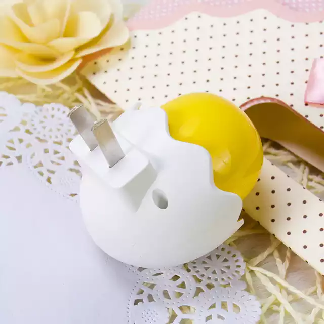 Picture of Yellow Duck Night Light With Egg Shell Auto On/Off Mini LED Yellow Duck Bedroom Lamp-Multicolor