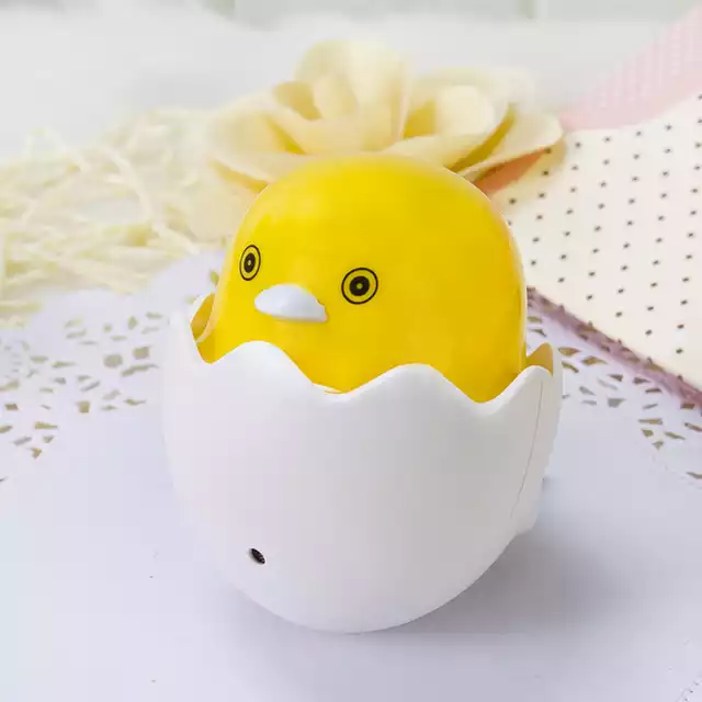 Picture of Yellow Duck Night Light With Egg Shell Auto On/Off Mini LED Yellow Duck Bedroom Lamp-Multicolor