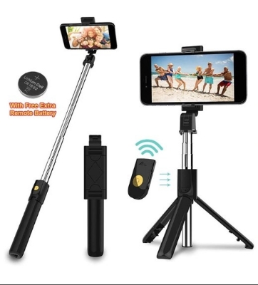 Picture of Q07 Selfie Stick Foldable Mini Tripod Bluetooth Remote Shutter for ‍Smart Phone (100cm)-Black