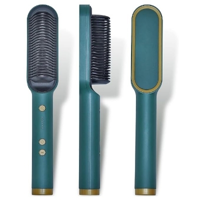Picture of Hair Iron, Brush, Heat Brush, Straight Curling Iron, Brush, Comb Hair Iron, Portable, Quick Styling, 2-Way Continuous Use, Compact, Anti-Static, Rapid Heating, PSE Certified, Japanese Manual-Multicolor