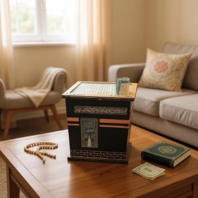 Picture of Kabah Umrah Saving Bank Box Umrah Kabba Saving Kaaba Design Saving Box kabba saving bank, umrah saving box, kaaba design money box, islamic savings box, umrah savings bank, kaaba money box, islamic gift saving box, umrah preparation savings