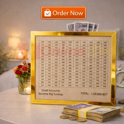 Picture of Savings Challenge Wooden Money Bank Frame – Monthly Money Saving Box for Home & Gift-Multicolor