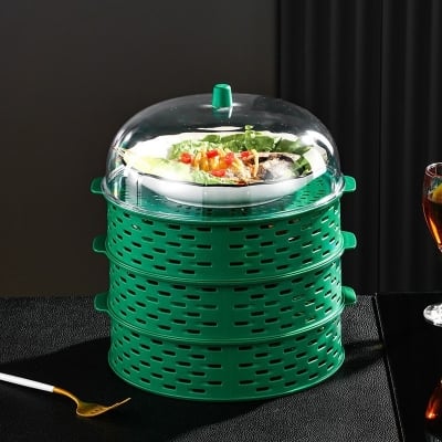 Picture of Food Covers 5 Layer Stackable Dustproof Leftovers Food Storage Box-Multicolor