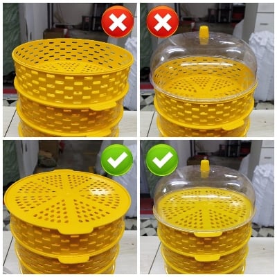 Picture of Food Covers 5 Layer Stackable Dustproof Leftovers Food Storage Box-Multicolor