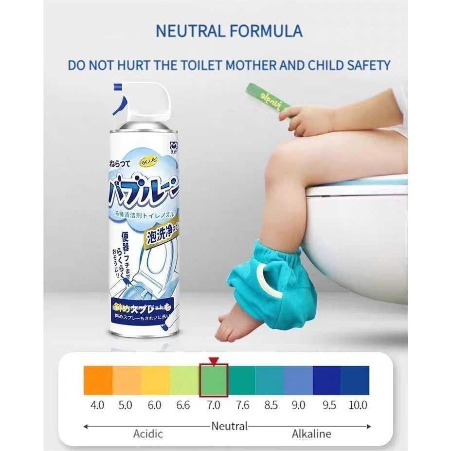 Picture of Japan Toilet Bowl Cleaner Spray Bathroom Cleaner Spray Mold Stain Remover 99.9% Anti-Bacterial Foam Spray Toilet Freshen 500ml-Toilet Cleaner