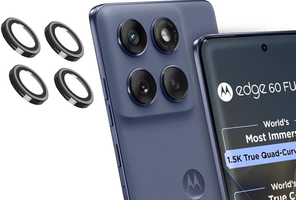 Picture of For Motorola Edge 60 Fusion Camera Lens Protector Drop Protection] 9H Tempered Glass Camera Cover Protector Accessories-Black