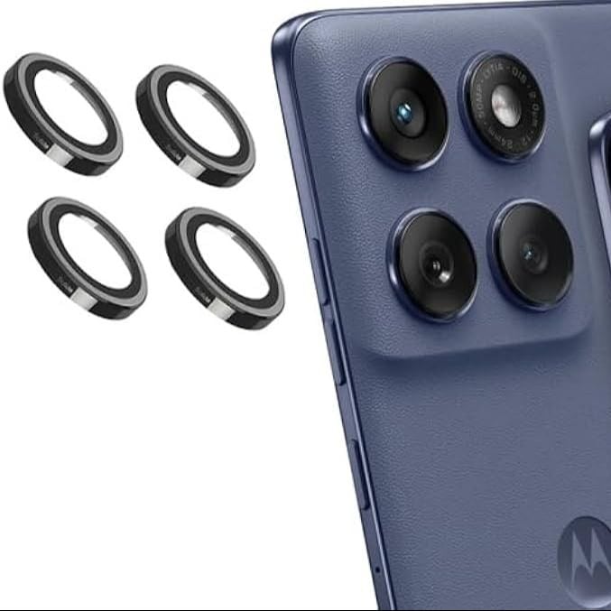 Picture of For Motorola Edge 60 Fusion Camera Lens Protector Drop Protection] 9H Tempered Glass Camera Cover Protector Accessories-Black