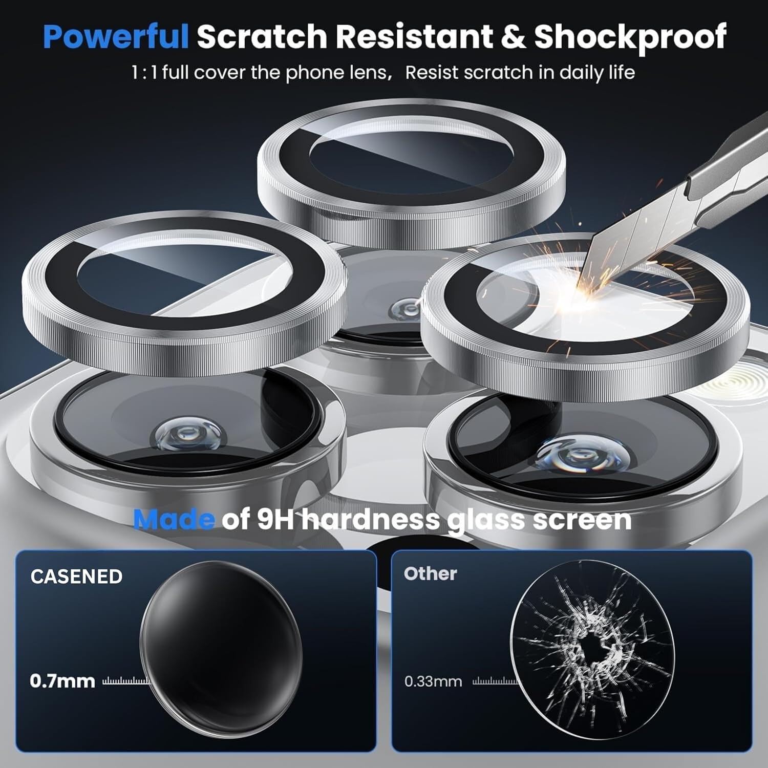 Picture of Camera Lens Protector for iPhone 16 Pro Max / iPhone 16 Pro Tempered Glass Protection Protective Film for iphone mobile-Desert Titanium