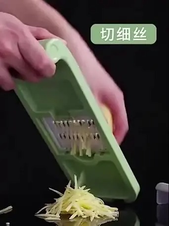 Picture of Vegetable Slicer Cutter Grater Chopper Food Slicer Dicer Hand Guard Set Kitchen Manual Slicer Kitchen Tool Accessories Stainless Steel Rust-Free Blades with 5 Removable Blades and Storage Box-Graters, Peelers & Slicers-Multicolor