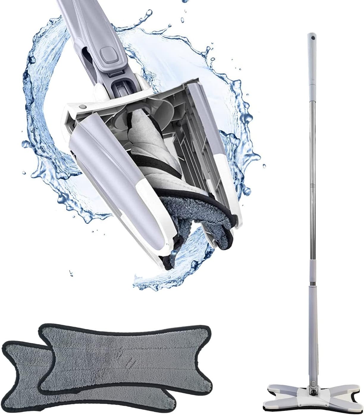 Picture of Premium Microfiber Wet & Dry Floor Mop Self Wringing Mopping Stick – 2-in-1 Floor Cleaning Mop for Home – Easy Squeeze Moppers for Cleaning Floor-Multicolor