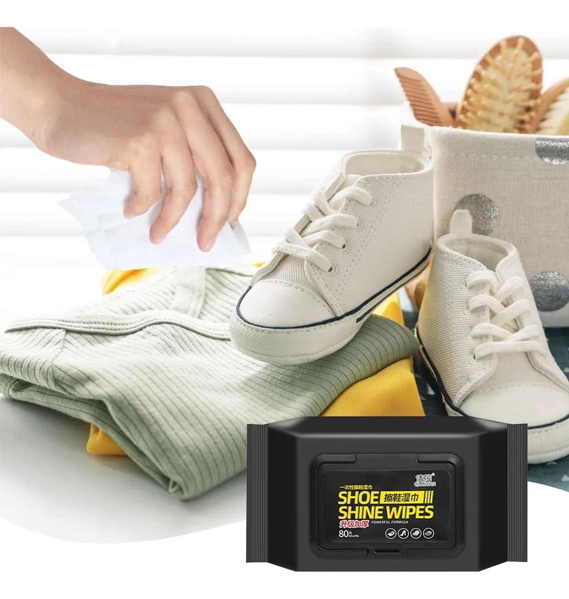 Picture of Shoe Shine Artifact Cleaning Tool Disposable Shoe Cleaning Wipes Travel Portable Dirt Removal Wipes Creek-Shoe Wipes