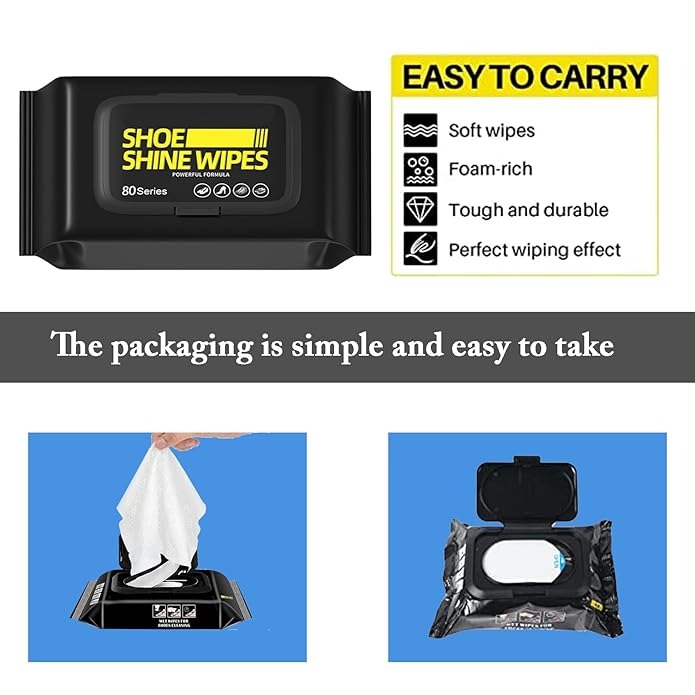 Picture of Shoe Shine Artifact Cleaning Tool Disposable Shoe Cleaning Wipes Travel Portable Dirt Removal Wipes Creek-Shoe Wipes