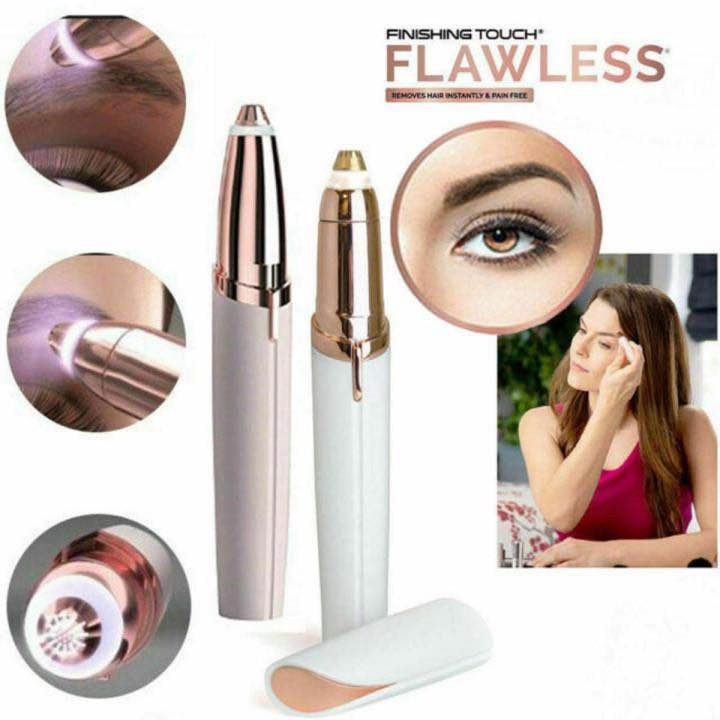 Picture of Finishing Touch Flawless Brows Eyebrow Hair Remover Electric Razor for Women with LED Light for Instant and Painless Hair Removal-Multicolor