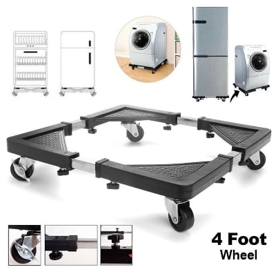 Picture of Fridge Stand Washing Machine Pedestal Stand Adjustment Movable Adjustable Base with wheels rotated-Multicolor