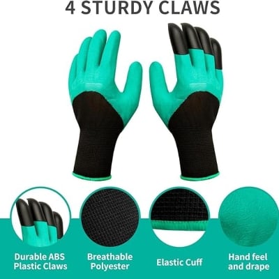 Picture of Gardening Gloves, Thorn Resistant Safe Garden Gloves for Pruning Roses 1 pair-Multicolor