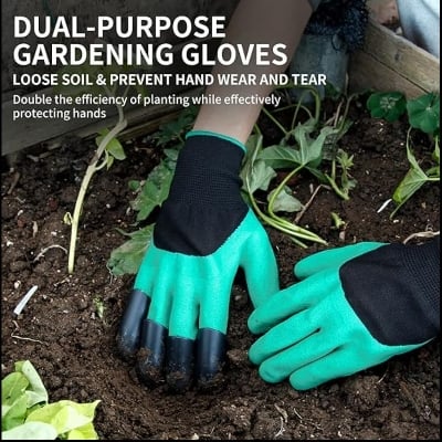 Picture of Gardening Gloves, Thorn Resistant Safe Garden Gloves for Pruning Roses 1 pair-Multicolor