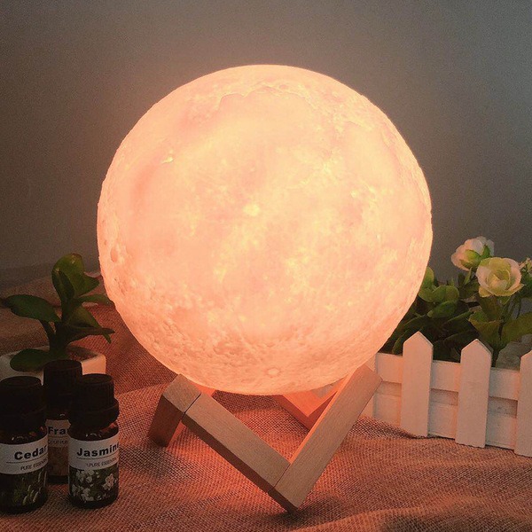 Picture of 3D LED Moon Lamp Nightlight Fairy Table Bedroom Bedside Cute Birthday Party Touch Decoration Decoration Gifts Kids Night Light For Room Children's Lights Table Bedroom Bedside Night Lamp for Home-Multicolor