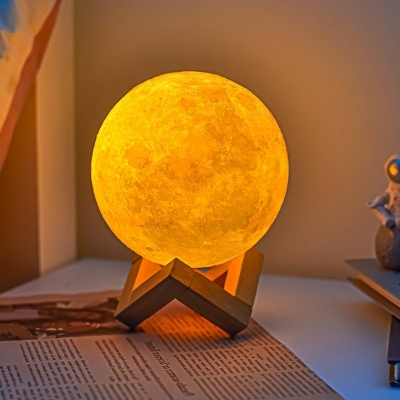 Picture of 3D LED Moon Lamp Nightlight Fairy Table Bedroom Bedside Cute Birthday Party Touch Decoration Decoration Gifts Kids Night Light For Room Children's Lights Table Bedroom Bedside Night Lamp for Home-Multicolor