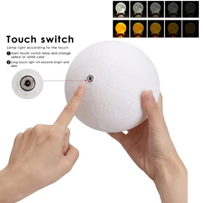Picture of 3D LED Moon Lamp Nightlight Fairy Table Bedroom Bedside Cute Birthday Party Touch Decoration Decoration Gifts Kids Night Light For Room Children's Lights Table Bedroom Bedside Night Lamp for Home-Multicolor