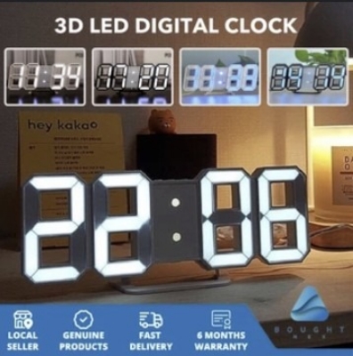 Picture of 3D LED Digital Wall Clock Display Table/ Desk Clock with Remote Control-Multicolor