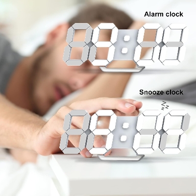 Picture of 3D LED Digital Wall Clock Display Table/ Desk Clock with Remote Control-Multicolor