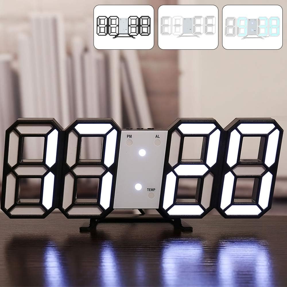 Picture of 3D LED Digital Wall Clock Display Table/ Desk Clock with Remote Control-Multicolor
