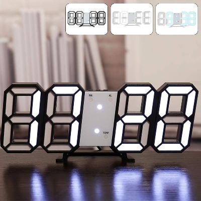 Picture of 3D LED Digital Wall Clock Display Table/ Desk Clock with Remote Control-Multicolor