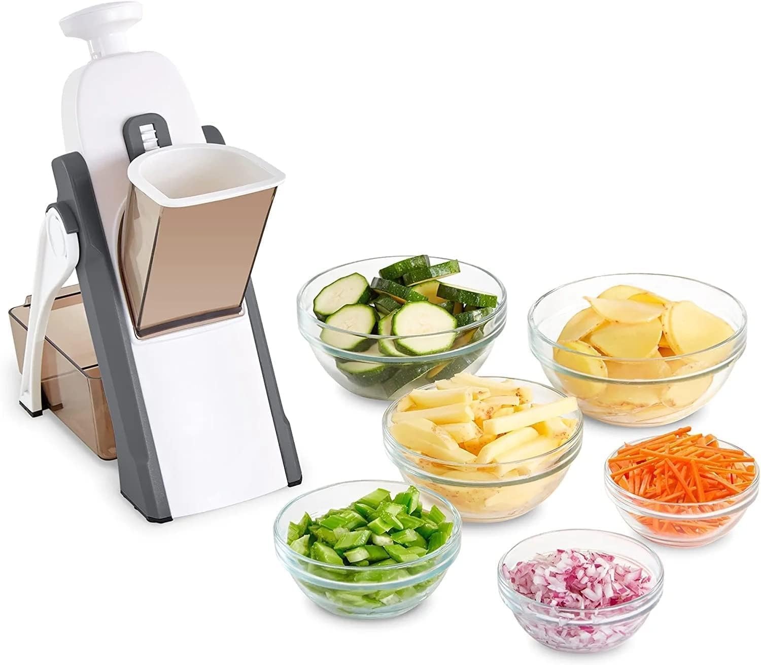 Picture of 5 in1 Multifunctional Vegetable Cutter Slicer Foldable Kitchen Chopping Artifact Food Chopper-Multicolor