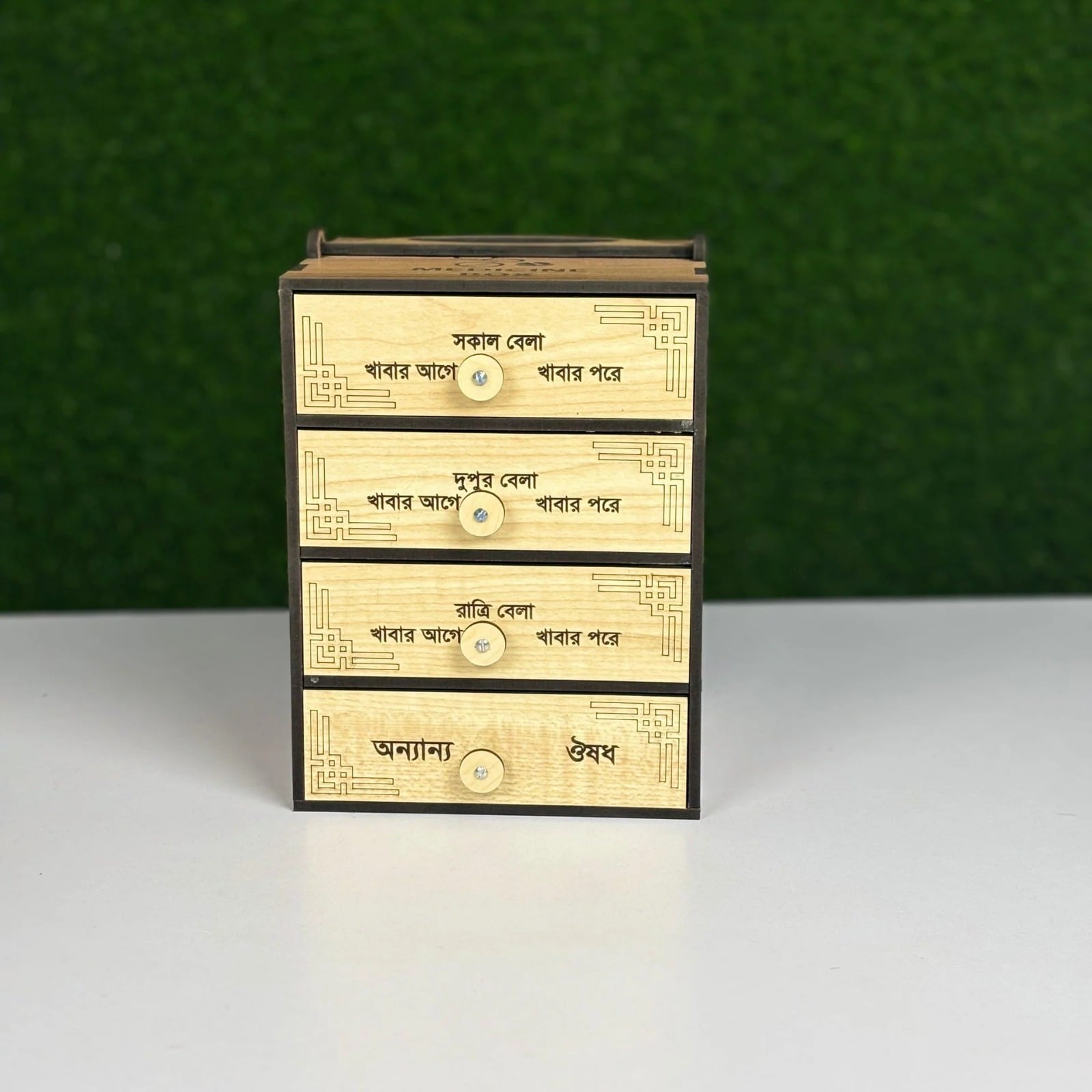 Picture of Handicrafts Top Chamber  4 layer Medicine Organiser Box, Beautiful Design, For Home & Office-Multicolor