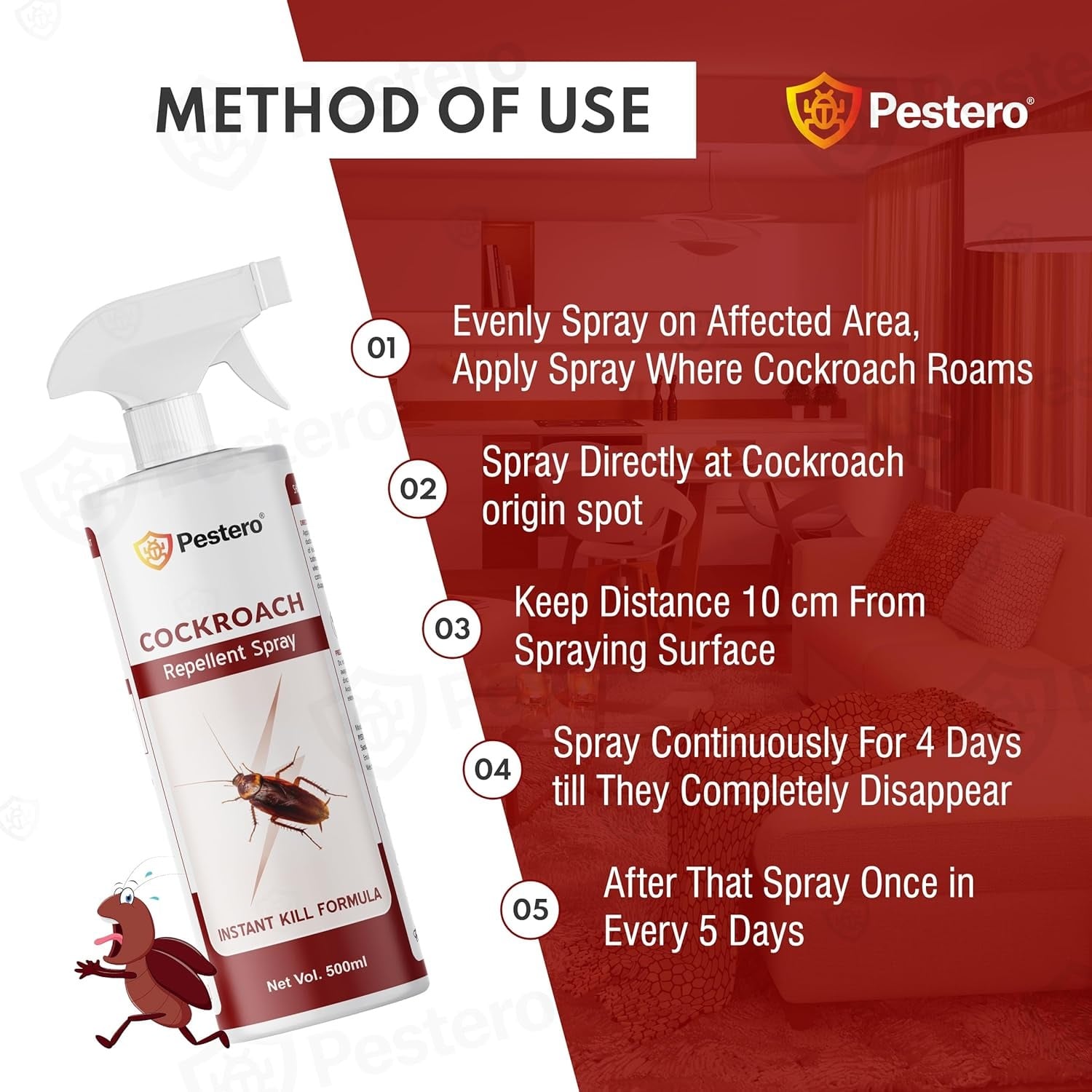 Picture of New Permanent Cockroach Killer Spray | Herbal Cockroach Repellent For Home Kitchen |Cockroach Spray | Cocroches Killers Organic | Permanent Solution For Cockroaches | Anti Roach | Cocroch Kiler (500 ml)-Cockroach Killer