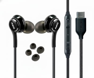 Picture of AKG Samsung Headphone Type C Earphone For Samsung, iphone, Realme-Black