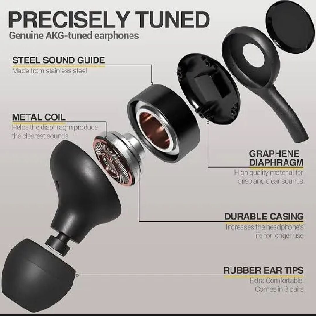 Picture of AKG Samsung Headphone Type C Earphone For Samsung, iphone, Realme-Black