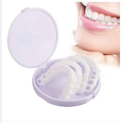 Picture of Silicone Gel Dental Hygiene Snap on Perfect Smile Fake Teeth Cover Bleach Veneers Dentures Braces Whitening Brace Mold-White