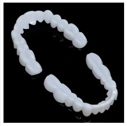 Picture of Silicone Gel Dental Hygiene Snap on Perfect Smile Fake Teeth Cover Bleach Veneers Dentures Braces Whitening Brace Mold-White