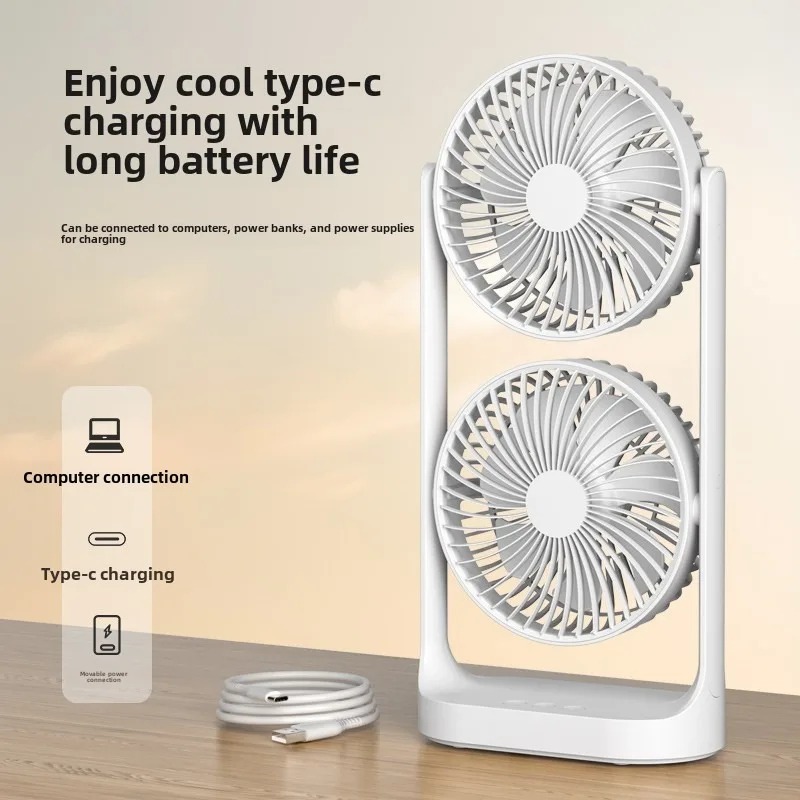 Picture of New Rechargeable Folding Table Fan Stay Cool And Well-Lit With A Rechargeable Folding Table Fan Equipped-White