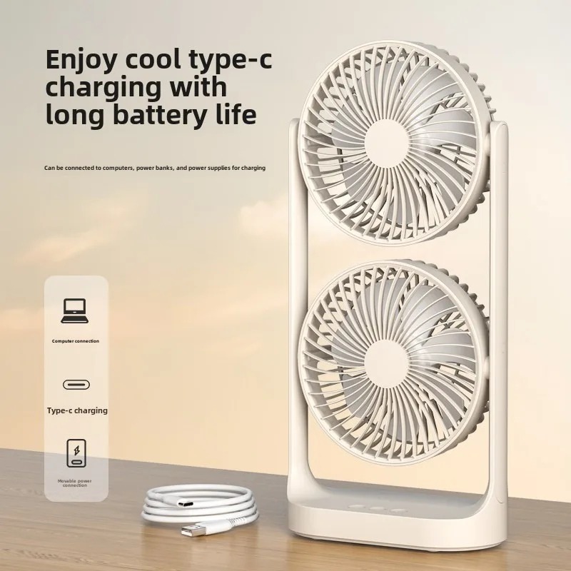Picture of New Rechargeable Folding Table Fan Stay Cool And Well-Lit With A Rechargeable Folding Table Fan Equipped-White