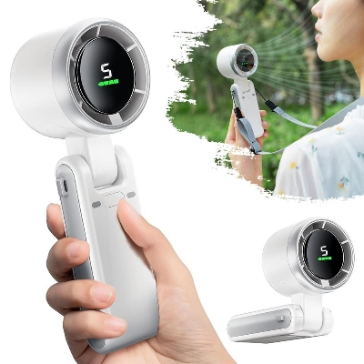 Picture of Turbo Fan Handheld Rechargeable Fan Portable Mini Hand Fan USB Rechargeable Foldable Hanging Neck Fan -Multicolor-Multicolor