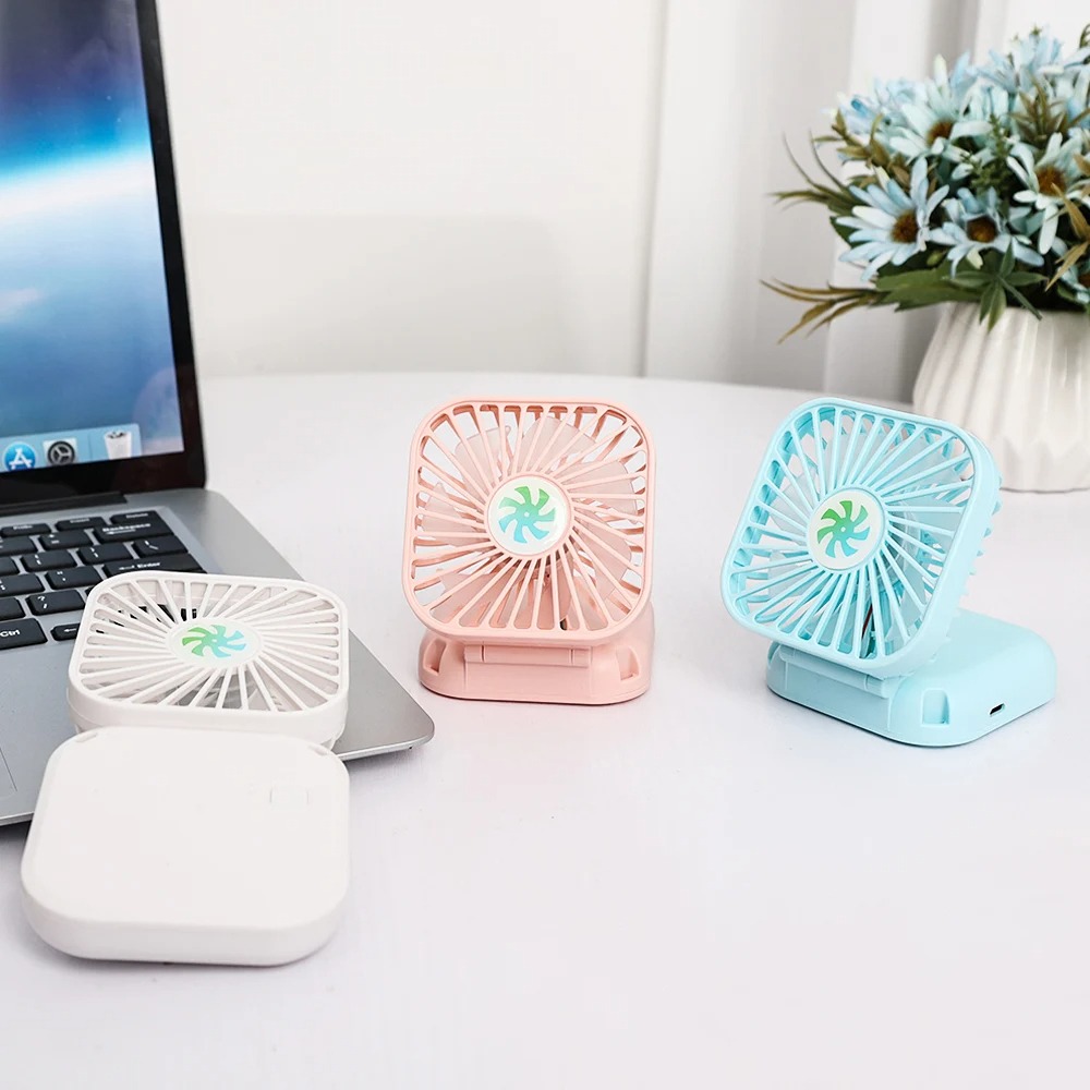 Picture of Hanging Neck Fan Mini Portable Folding USB Mute Power Bank Portable Handheld Desktop Charge Fan-Multicolor