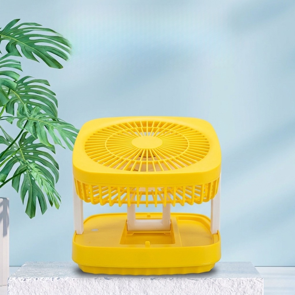 Picture of Rechargeable folding desk fan Portable Mini Table Fan Strong Wind Left to Right Oscillating Angle Table Fan, Mini Fan, Turbo Fan, Cooler Fan, Air Cooler Fan-Multicolor