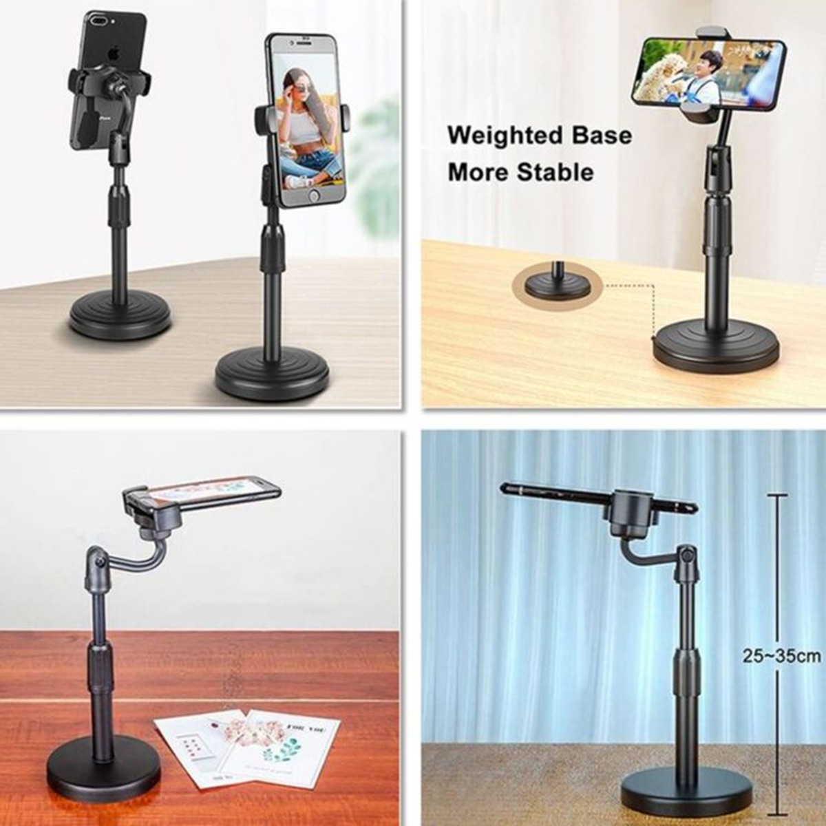Picture of Height Adjustable Mobile Phone Stand Tripod - Signifying Quality - Simple To Use-Black