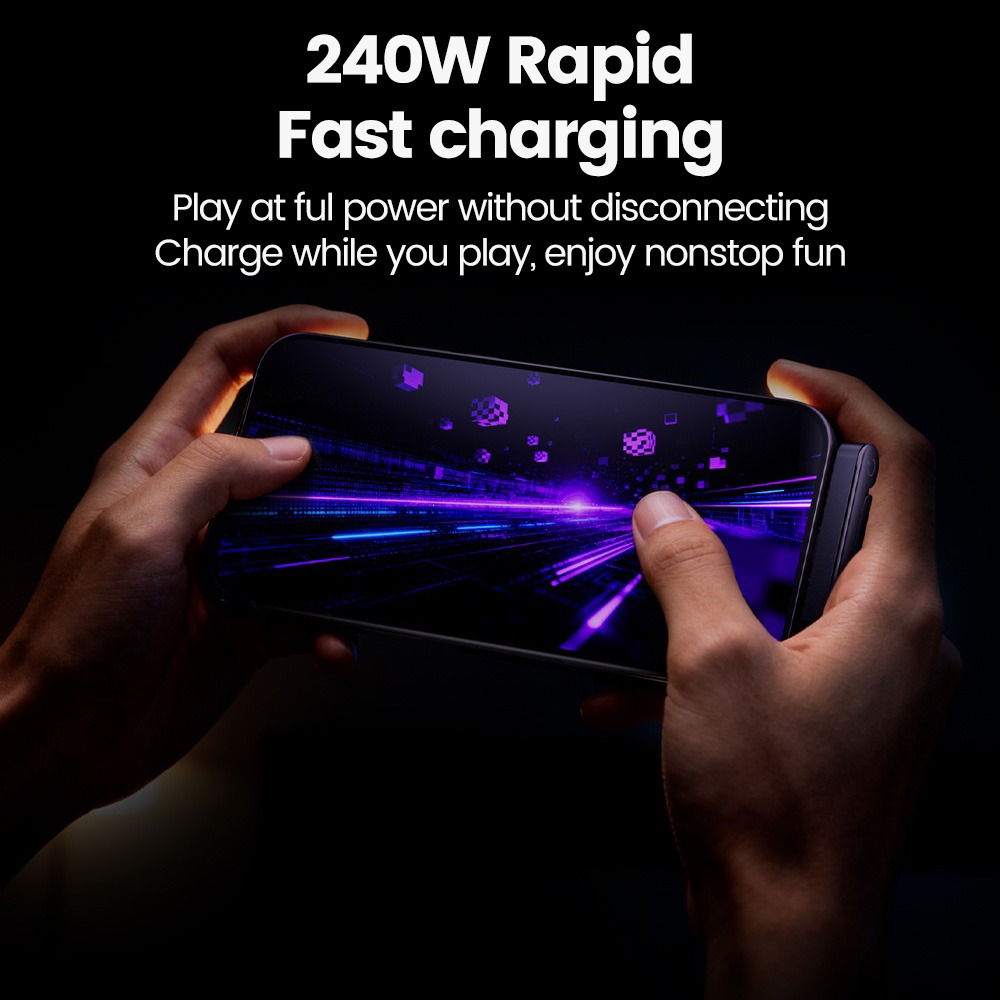 Picture of 240W Elbow USB Type C To USB C Cable PD Fast Charging Cable Type C Wire Phone Stand For iPhone 17 16 15, Samsung, Realme, Redmi, Oppo, Vivo, Xiaomi, OnePlus,  Nokia, Tecno, Infinix, Itel, Lava, Symphony, Motorola, Walton-Black